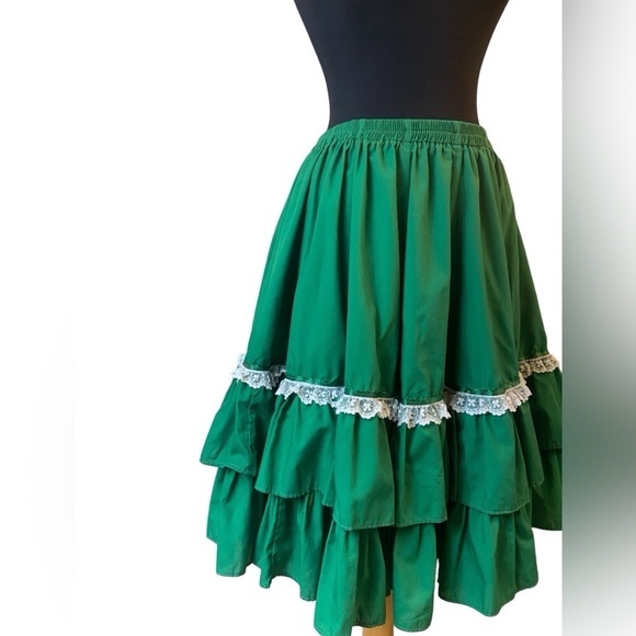 Vintage Kate Schorer Kelly Green Circle Skirt - Picture 4 of 14